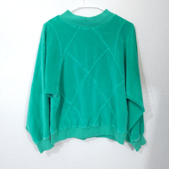 Vintage Michele Palmer Velour Sweatshirt Womens Size Small Dolman Sleeves FLAW - Picture 1 of 11